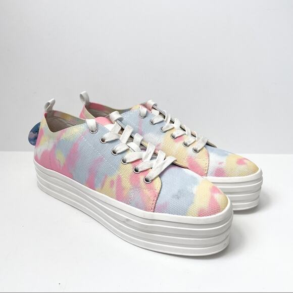 Gianni Bini Shoes - Gianni Binni Platform Lace Up Sneakers Tie Dye Multi Color 8M